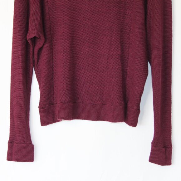MICKEY & JENNY WOMENS BURGUNDY KNIT SWEATER TOP SZ M LONG SLEEVE USA DOLMAN - Picture 3 of 16